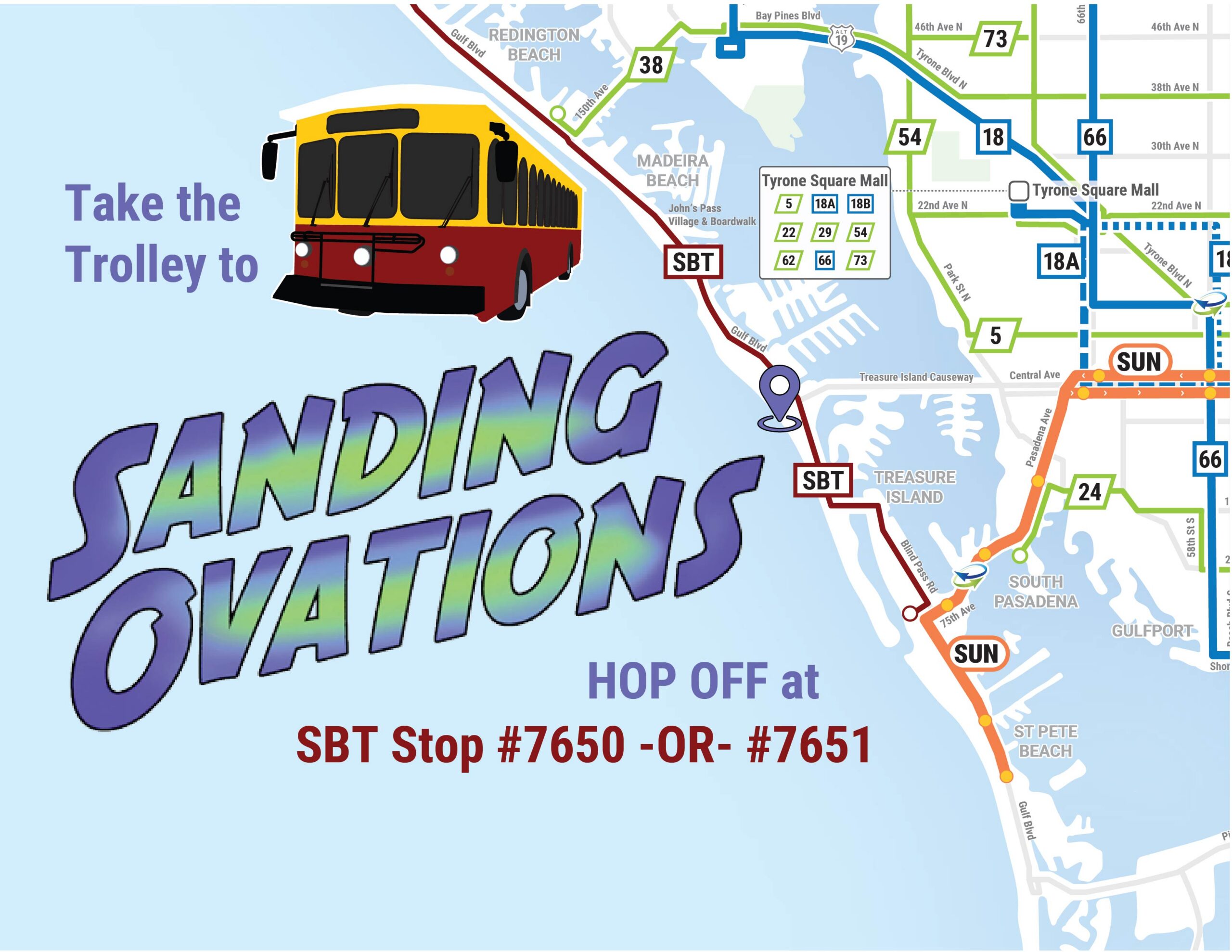 Sanding Ovations Trolley Upadate Map 2026